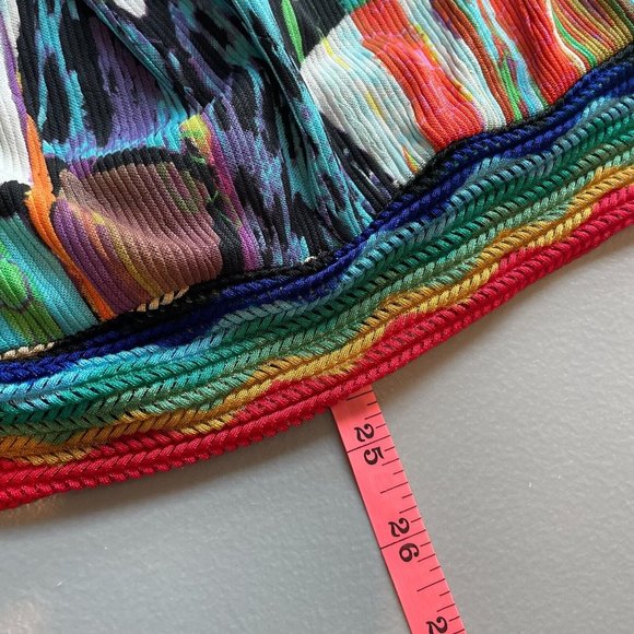 Y2K Elysse 26 Micro Pleat Abstract Blouse Shirt‎ Womens Large L Colorful Dolman - Picture 7 of 10